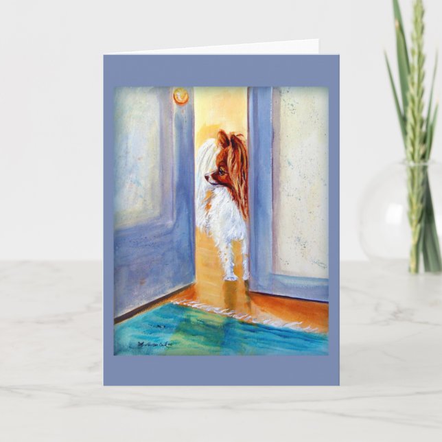 Cartes de voeux pour chien de Papillon (Devant)
