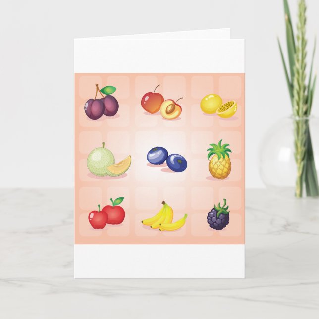 Cartes de voeux pour divers fruits (Devant)
