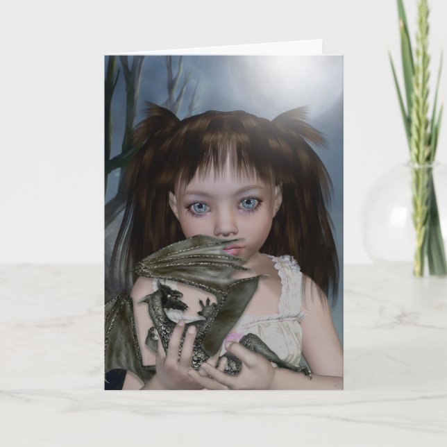Cartes de voeux pour fille Dragon (Devant)