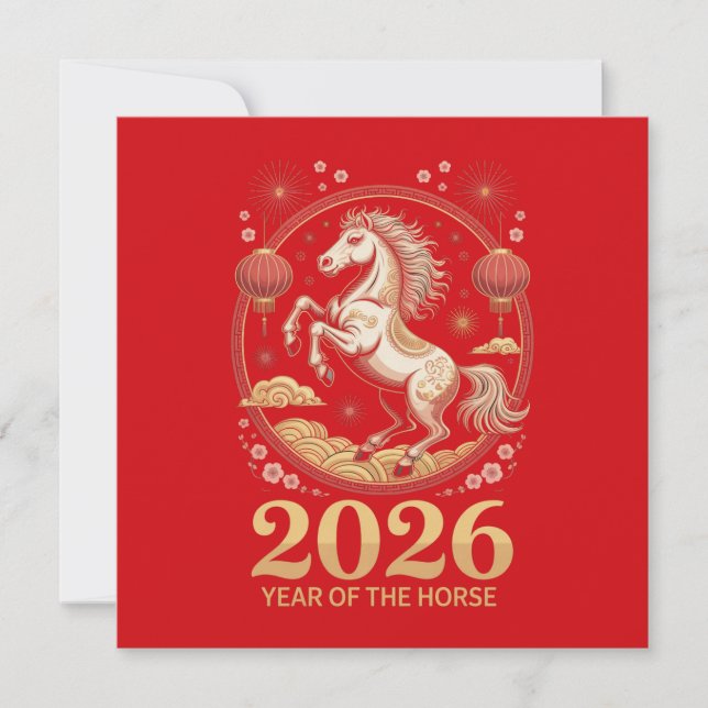 Cartes de vœux pour l'année du Cheval 2026 (Devant)