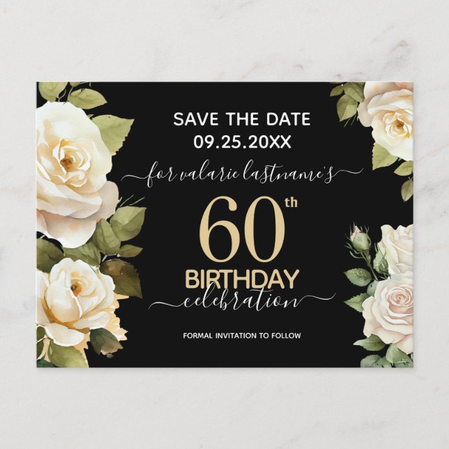 Cartes de vœux pour le 60e anniversaire avec des r (Devant)