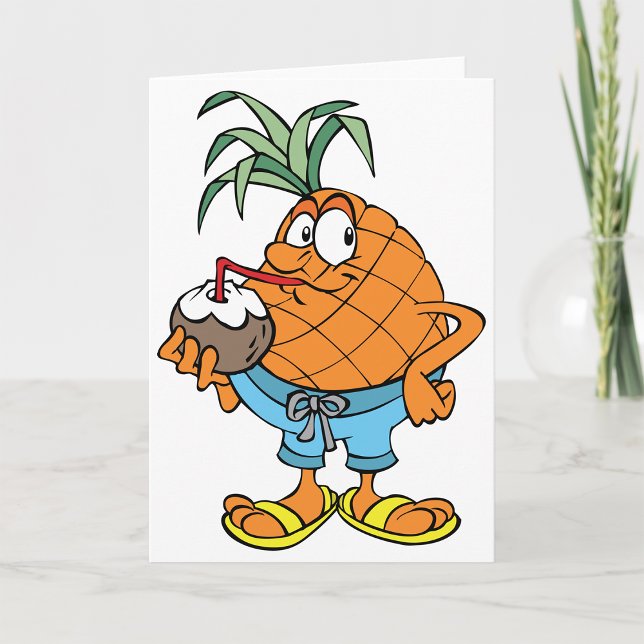 Cartes de voeux pour le lait de coco à l'ananas (Créateur téléchargé)