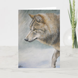 Cartes de voeux pour le loup gris de la faune des 