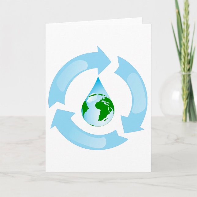 Cartes de voeux pour le recyclage de l'eau (Créateur téléchargé)