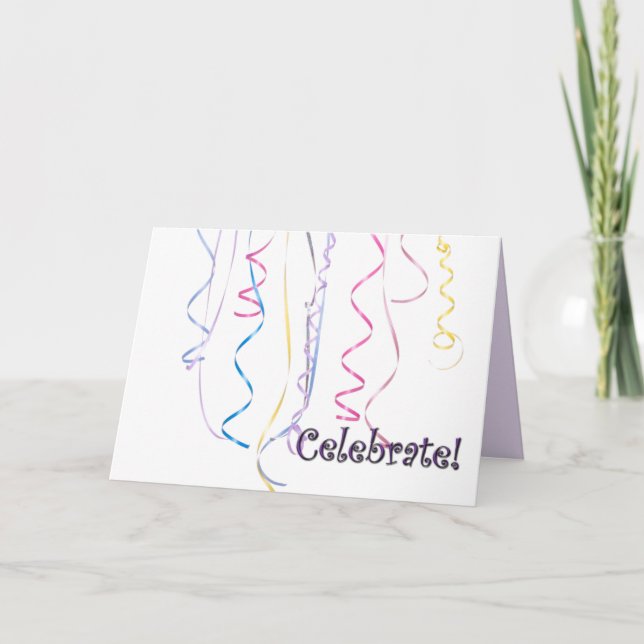 Cartes de voeux pour les rubans de fête (Devant)