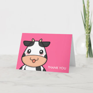 Cartes de voeux pour vaches de Cute Kawaii