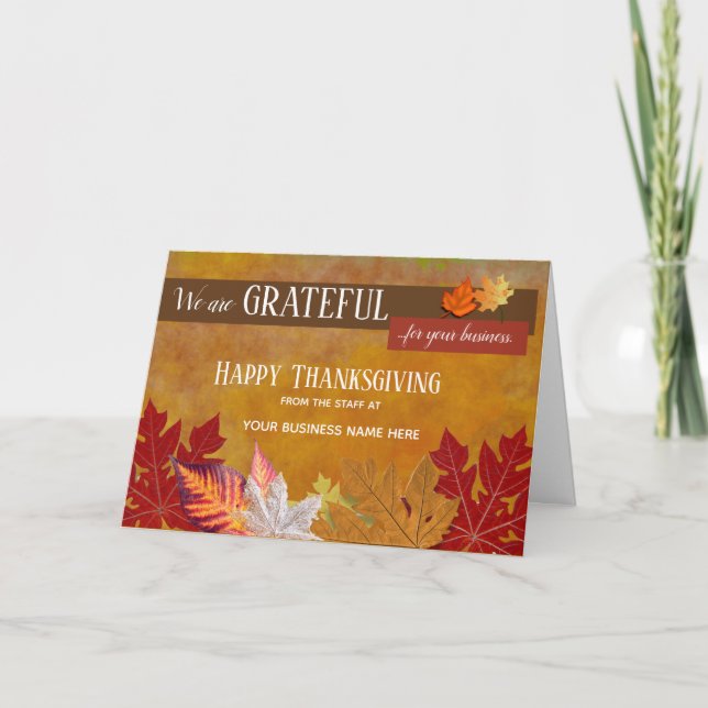 Cartes de voeux professionnelles Thanksgiving (Devant)