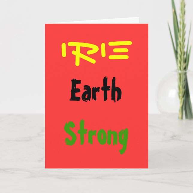 Cartes de voeux Rasta tremblement de terre (Devant)