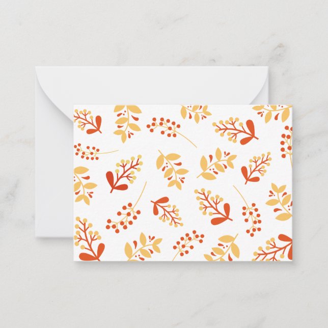 Cartes de vœux rétro Florales d'Automne 2 (Devant)