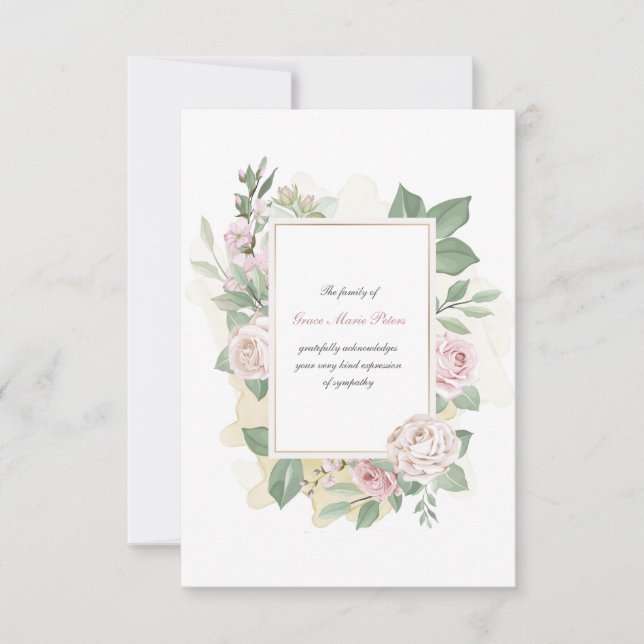 Cartes de voeux Rose Merci (Devant)