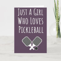 Cartes de vœux rose mignonnes de pickleball pour f