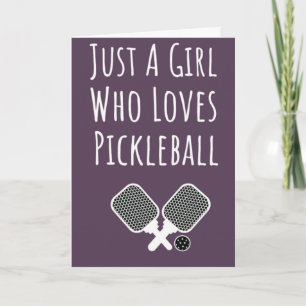 Cartes de vœux rose mignonnes de pickleball pour f
