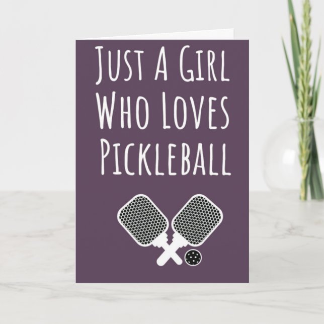 Cartes de vœux rose mignonnes de pickleball pour f (Devant)