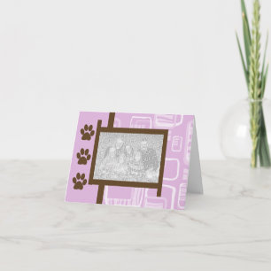 Cartes de voeux roses et Brown d'empreinte de
