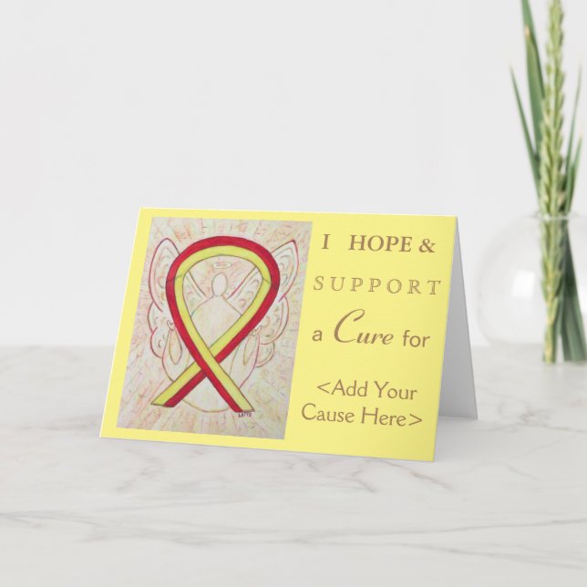 Cartes de voeux Rouge et Jaune (Devant)