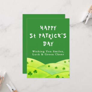 Cartes de vœux Saint-Patrick Sourires Chance Verte