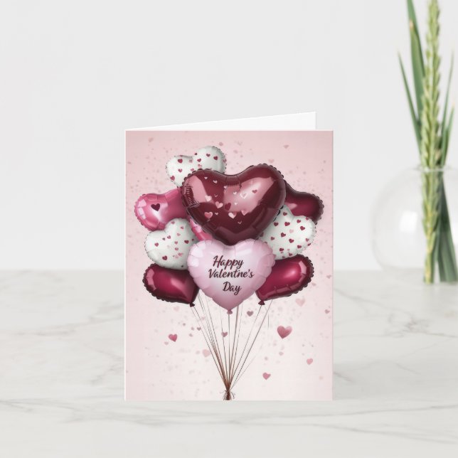 Cartes de vœux Saint-Valentin Ballons Cœur ombré d (Devant)