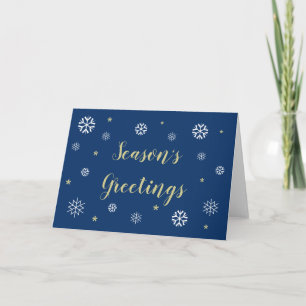 Cartes de vœux saisonnières Flocons Bleu Vierge