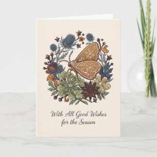 Cartes de vœux saisonniers papillon botanique