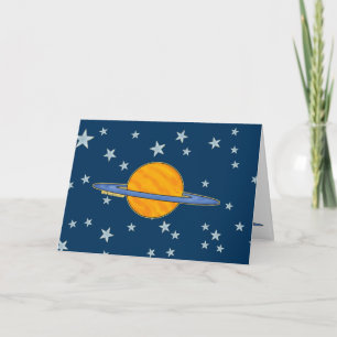 Cartes de voeux Saturne mignonnes