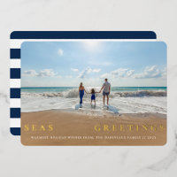 Cartes de vœux simple photo nautique Mers et salut
