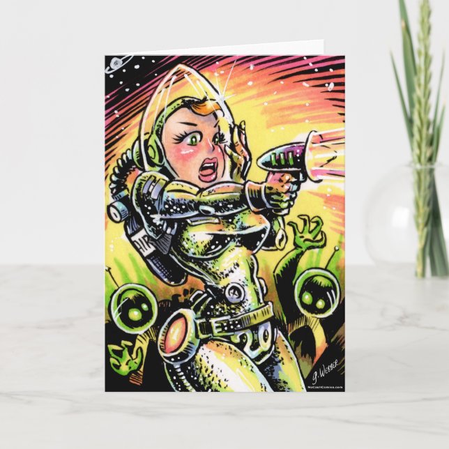 Cartes de voeux Space Girl 20 (Devant)