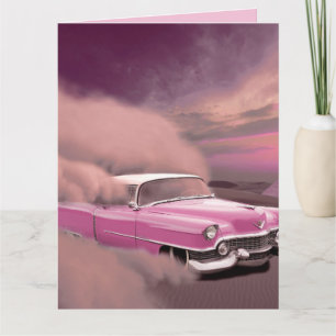CARTES DE VŒUX SURDIMENSIONNÉES RÉTRO ROSE CADDY