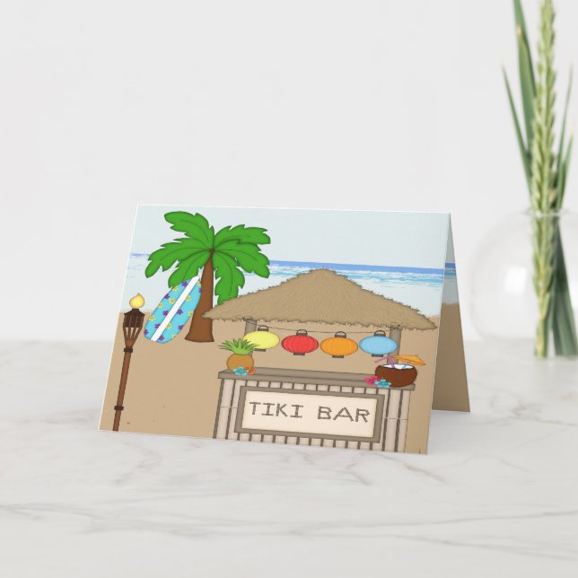 Cartes de voeux Tiki Bar (Devant)