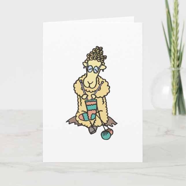 Cartes de voeux Tricot mouton (Devant)