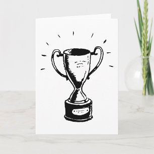 Cartes De Voeux Trophée Noir Et Blanc