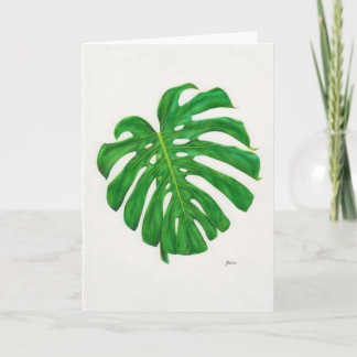 Cartes de voeux tropicales de feuille de Monstera