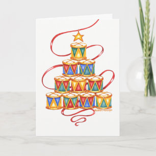 Cartes de vœux vierges Arbre de Noël de Tambours
