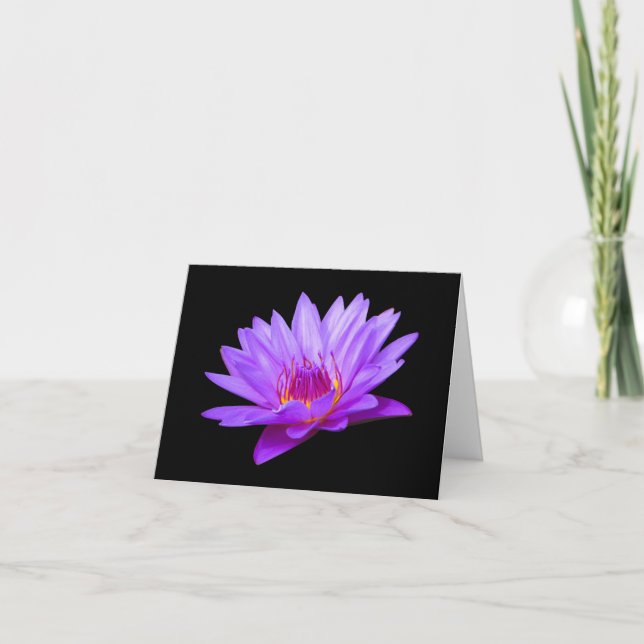 Cartes de vœux vierges avec Lily d'eau pourpre (Devant)