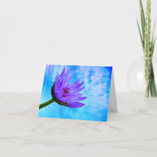 Cartes de vœux vierges de nénuphars bleu violet