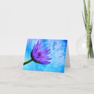 Cartes de vœux vierges de nénuphars bleu violet