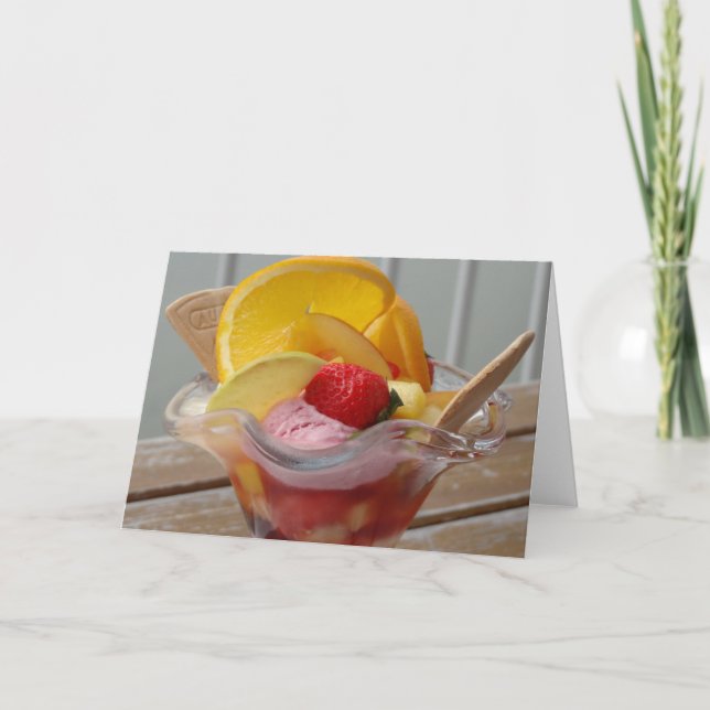 Cartes de voeux vierges Sundae de glace crème glac (Devant)