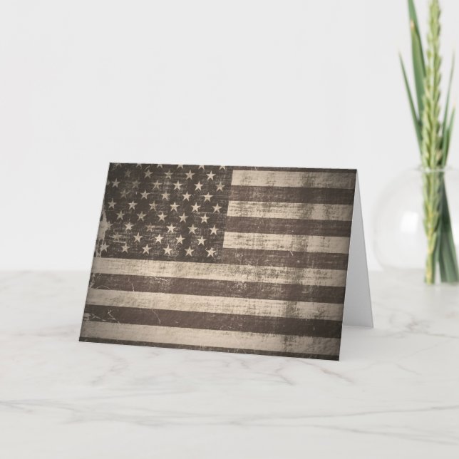 Cartes de voeux vintage American Flag (Devant)