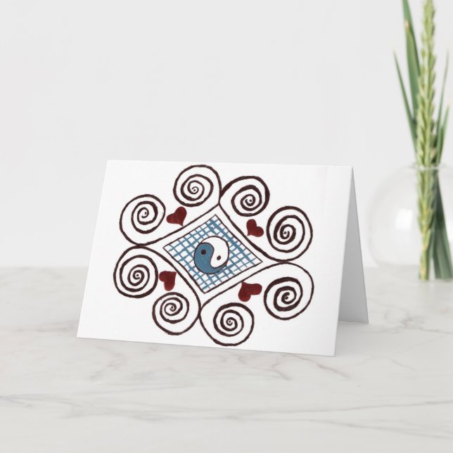 Cartes de voeux ying yang tourbillon design (Devant)