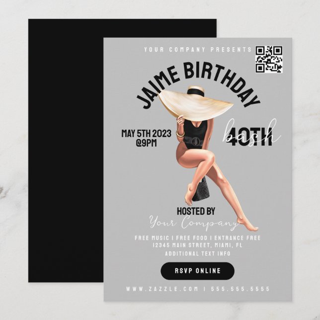 Cartes de vol pour l'événement 40e anniversaire de (Devant / Derrière)
