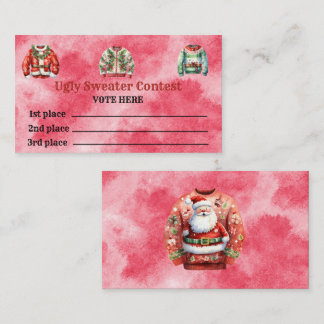 Cartes de vote du concours de pull moche