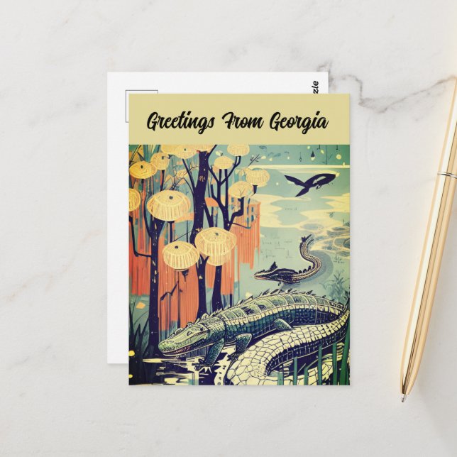 Cartes de voyage personnalisables Géorgie (Devant/Arrière en situation)