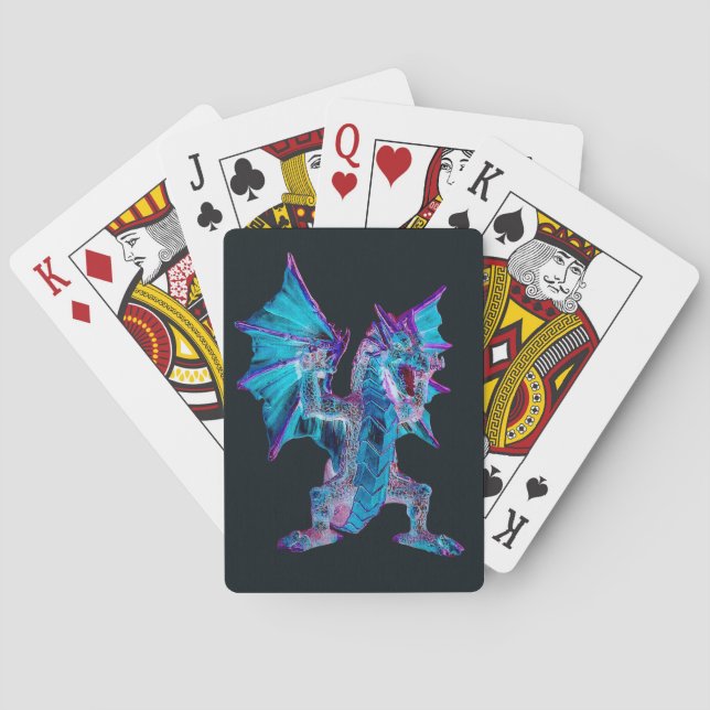 Cartes Deck de jeu fantastique du serpent de flamme azur  (dos)
