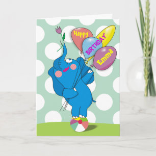 Cartes d'éléphant personnalisées par amusement de