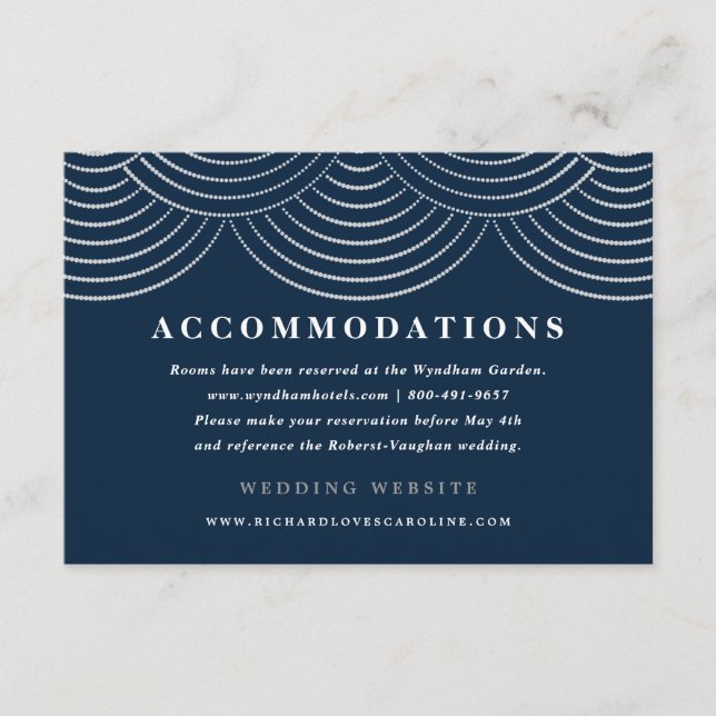 Cartes d'emballage pour guirlandes Art Déco, bleu  (Devant)