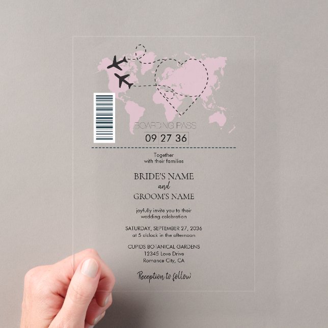 Cartes d'embarquement de destination pour invitati (In situ (ordinateur de poche))
