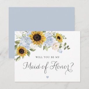 Cartes demoiselle d'honneur mariage tournesols ble