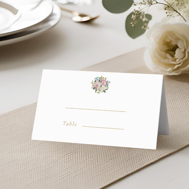Cartes d'emplacement de mariage florales rose rust (Créateur téléchargé)
