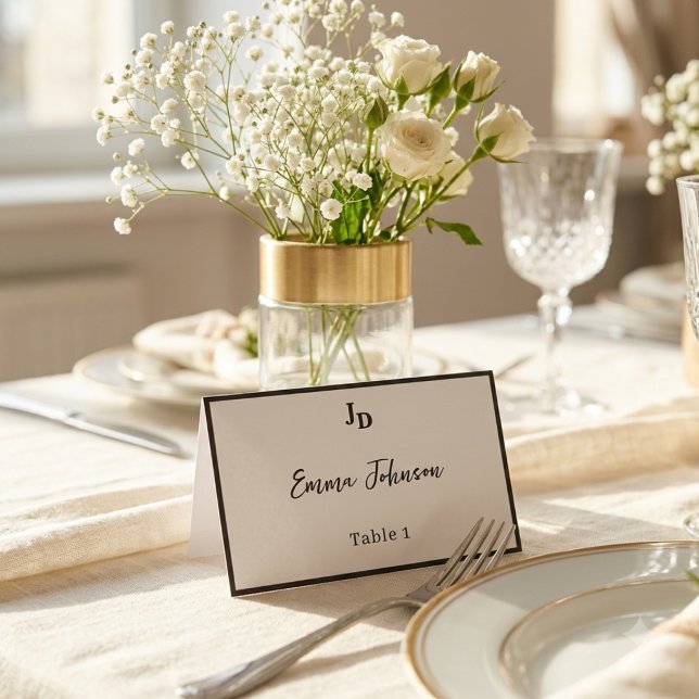 Cartes d'emplacement de mariage minimalistes avec  (Créateur téléchargé)