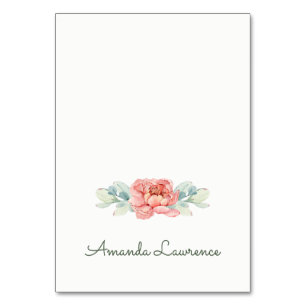 Cartes d'emplacement des fleurs d'aquarelle