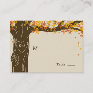 Cartes d'emplacement plat Mariage de automne en ch